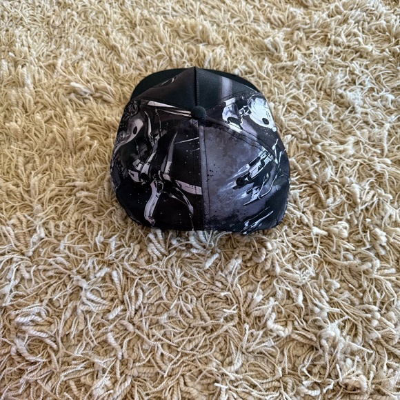 Star Wars Hip Hop Cap Mens Black White Embroidered Logo Adjustable Snapback Hat - Picture 5 of 6